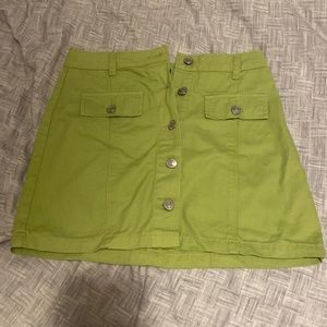 Green jean skirt